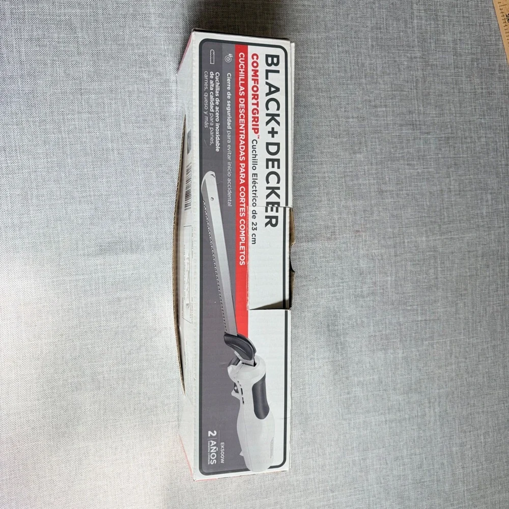 Black+Decker ComfortGrip 9 inch Electric Knife White Offset‎ Blades Tested Works